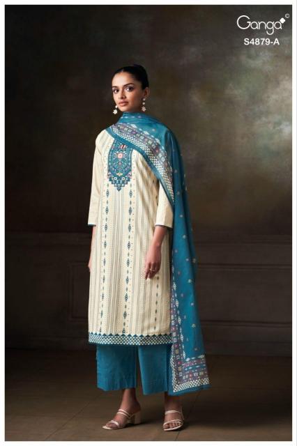 Ganga pryael 4879 cotton dress materials wholesale